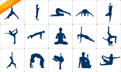 Yoga Siluete Set clipart
