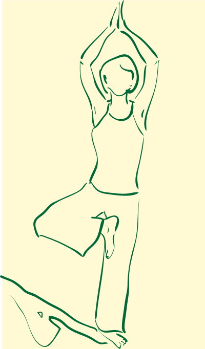 Yoga tree pose clipart