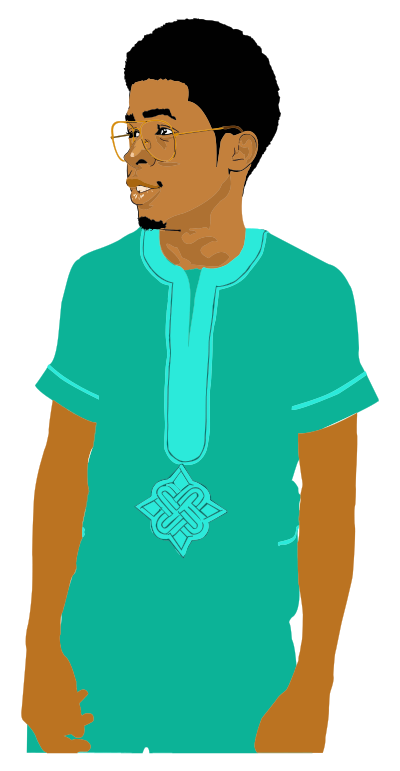 Young Black Man clipart