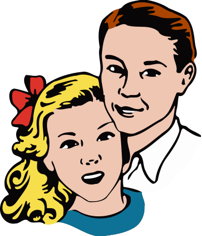 Young couple (colour) clipart