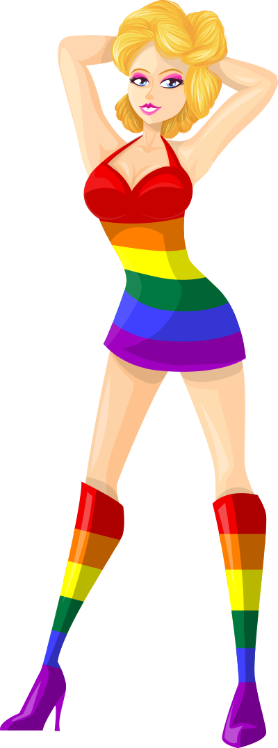 Young lady 2 (blonde, light skin, plain dress #7) clipart