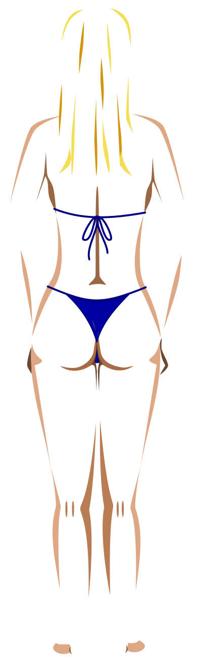 Young lady (light skin, blue bikini, blonde hair) clipart