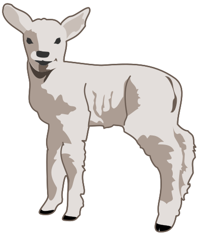 Young lamb clipart
