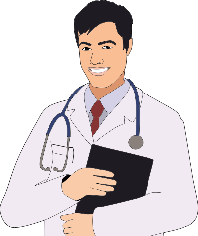 Young Male Doctor Facing Right clipart