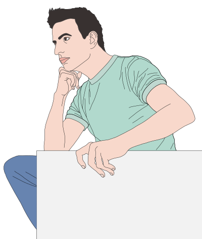Young Man Holds a Sign - Colour Remix clipart