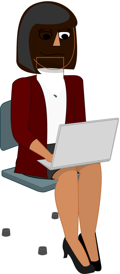 Young Woman with Laptop clipart