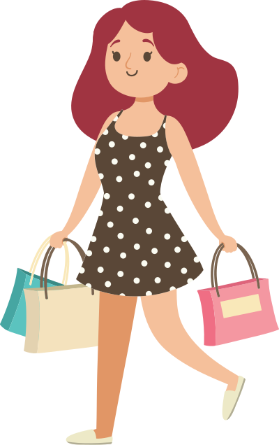 Young Woman With Shopping Bags clipart