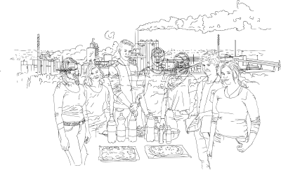 Youth and Factory clipart