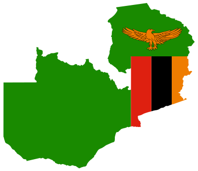 Zambia Flag Map clipart