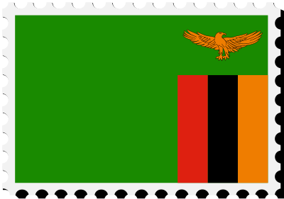 Zambia flag stamp clipart