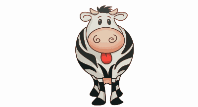 Zebra Cow clipart