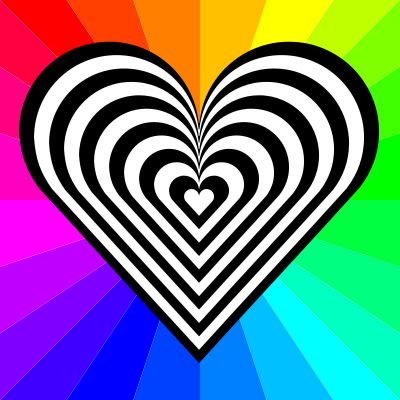 Zebra heart 12 stripes clipart