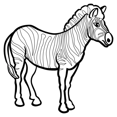 Zebra - lineart clipart