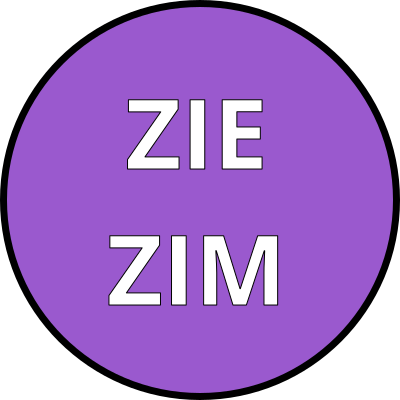 Zie zim non-binary pronouns badge clipart