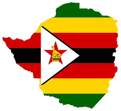 Zimbabwe Flag Map clipart