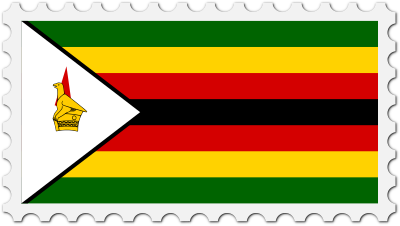 Zimbabwe flag stamp clipart