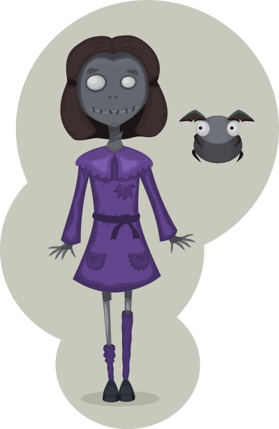 Zombie girl clipart