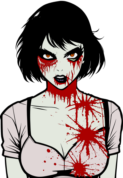 Zombie Woman - Colour Remix clipart